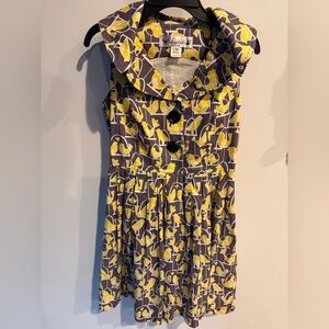 Beebop & Wally New York 50’s Style Dress Size Small Birds Buttons Cotton A848